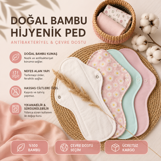 Yıkanabilir Antibakteriyel Bambu Ped