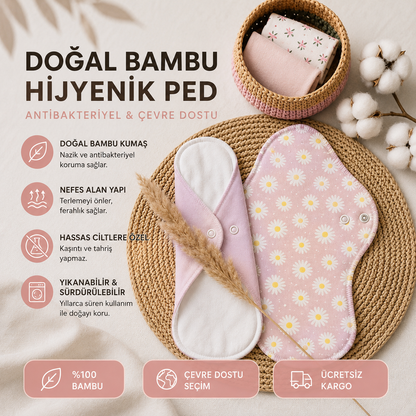 Yıkanabilir Antibakteriyel Bambu Ped