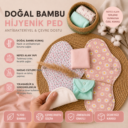 Yıkanabilir Antibakteriyel Bambu Ped